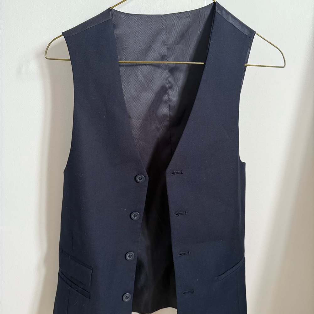 Men's Navy Dress Vest - Classic Tailored Waistcoat